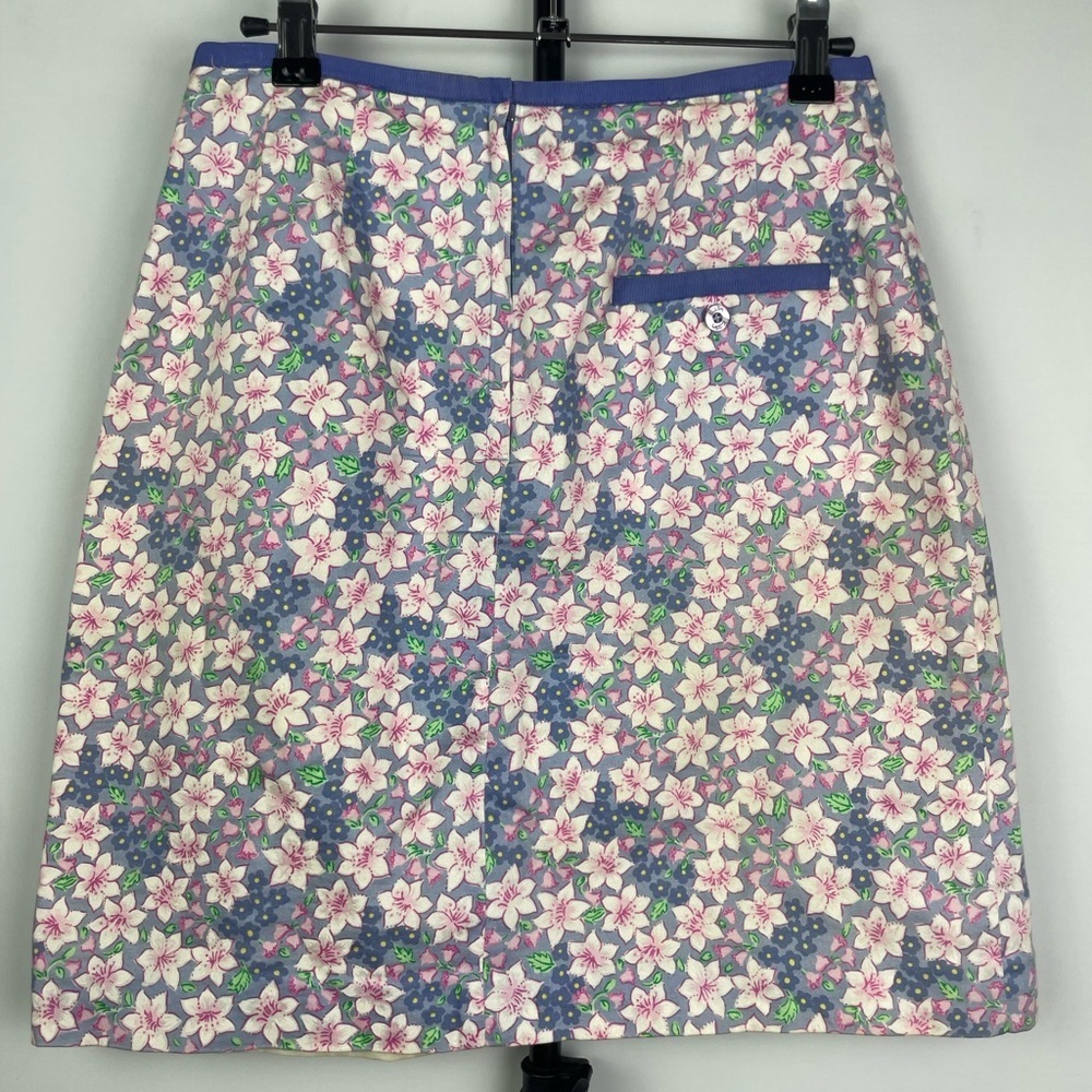 Vintage‎ Lilly Pulitzer Blue Pink Ditsy Flower 100% Cotton Mini Skirt - Picture 3 of 7